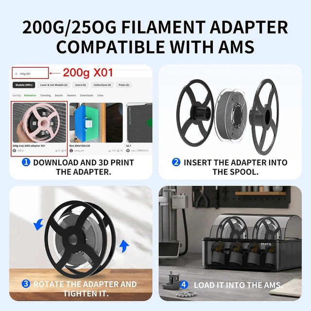 Alt view image 2 of 7 - 3D Printer Filament Bundle, PLA Plus Filament 1.75mm, 8 Colors PLA+ Filament, Dimensional Accuracy +/- 0.02mm, 8 Pack 250g Spool, Black/White/Red/Yellow/Gray/Blue/Pink/Mint Green
