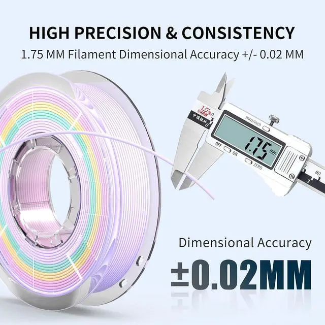 Alt view image 2 of 7 - Matte Rainbow PLA Filament Multicolour 3D Printer Filament Bundle Fast Color Change Matte Muticolor Filament, 1.75mm +/- 0.02mm 200gX 4 Spools (1.76 lbs)