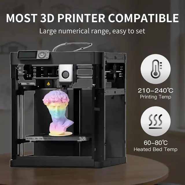 Alt view image 6 of 7 - Matte Rainbow PLA Filament Multicolour 3D Printer Filament Bundle Fast Color Change Matte Muticolor Filament, 1.75mm +/- 0.02mm 200gX 4 Spools (1.76 lbs)