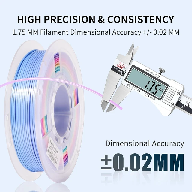 Alt view image 5 of 7 - Silk Rainbow PLA 3D Printer Filament Bundle Shiny Multicolored Filament 1.75mm Fast Color Change 3D Printing Filament for Most 3D Printer, 4 Spools 250g Each (2.2lbs)