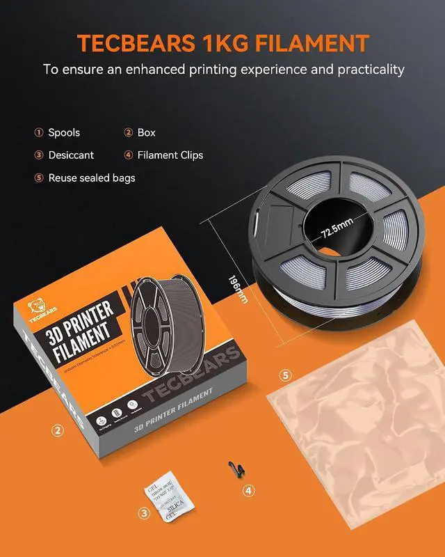 Alt view image 2 of 7 - Silk Filament 1.75, Shiny Silk PLA Filament, 3D Printer Filament with Smooth Silky Surface, Pack of 4, Light Gold+Silver+Bronze+Brass