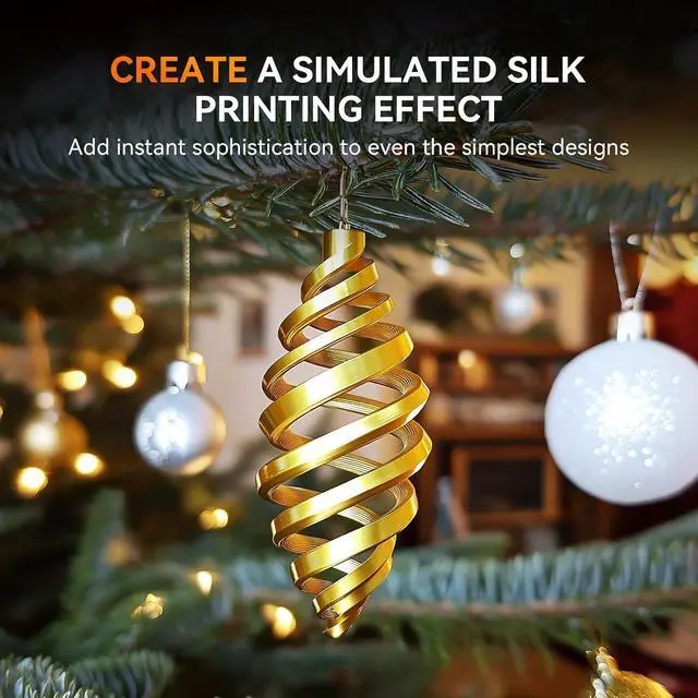 Alt view image 4 of 7 - Silk Filament 1.75, Shiny Silk PLA Filament, 3D Printer Filament with Smooth Silky Surface, Pack of 4, Light Gold+Silver+Bronze+Brass