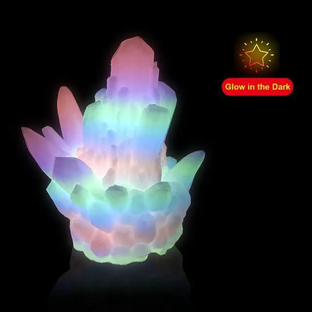 Alt view image 7 of 7 - Glow in the Dark White to Rainbow PLA Filament 1.75mm (+- 0.03mm) 2.2lb (1kg) for 3D Printer, White Material with Rainbow Multicolor Glow Effect