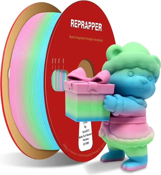 Main image of Rainbow PLA Filament, Multicolor PLA 1.75 mm Filament, (+-0.03 mm), Fast Change 1 kg PLA Filament 1.75 mm, Multi-Color 3D Printing Materials for 3D Printer, Matte Rainbow