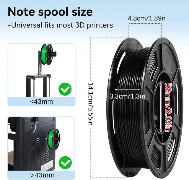 Alt view image 7 of 7 - 250g PLA 3D Printer Filament for Beginners, 1.75mm/±0.02mm 6 Colors Compatible with FLASHFORGE, Bambu, Creality, Individually Vacuum-Seale, Neatly Wound, Black, White, Red, Green, Blue, Purple