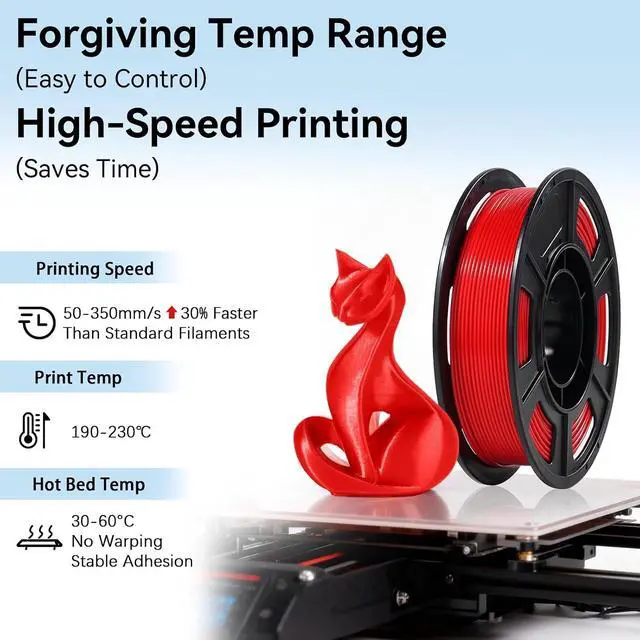 Alt view image 2 of 7 - 250g PLA 3D Printer Filament for Beginners, 1.75mm/±0.02mm 6 Colors Compatible with FLASHFORGE, Bambu, Creality, Individually Vacuum-Seale, Neatly Wound, Black, White, Red, Green, Blue, Purple