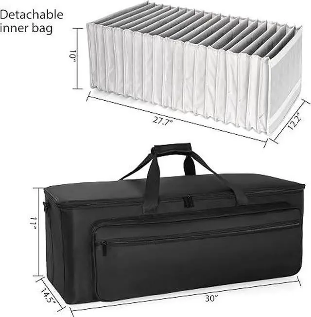 Alt view image 6 of 7 - Extra Large Travel Gig Band Cable File Bag 30"x11"x14.5" Dividers
With Separate Bags,DJ Cord Organizer Case for Laptop,DJ Gear,Sound Instrument and Musician Accessories