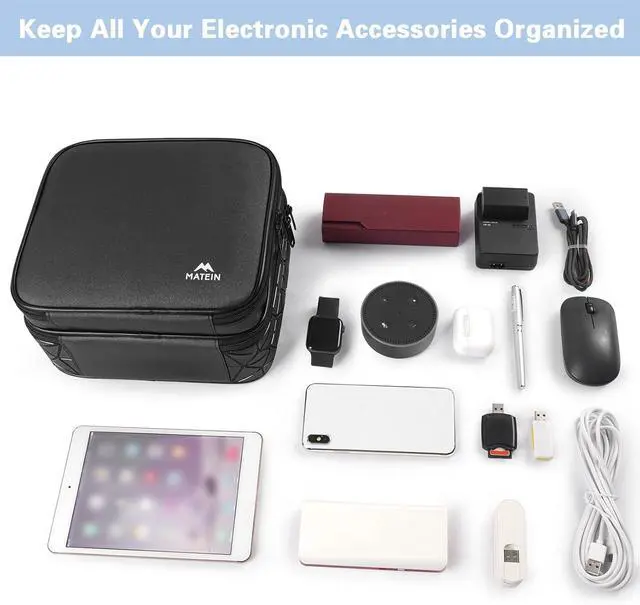 Alt view image 6 of 7 - Cord Organizer Case with Adjustable Divider, Large DJ Cable File Bag
DJ Equipment, Music Accessories, Double Layer, Shockproof, Portable, Cable Storage for Cord, Charger, Tech Accessories, Black