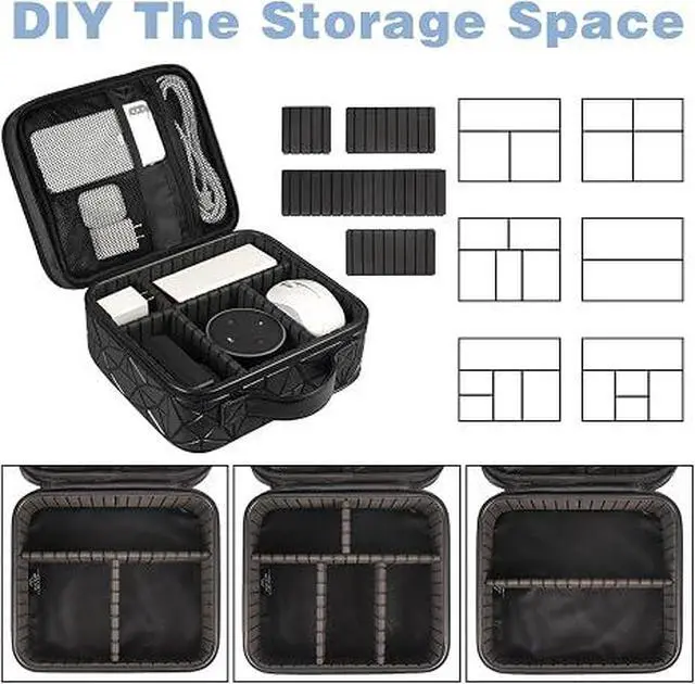 Alt view image 3 of 7 - Cord Organizer Case with Adjustable Divider, Large DJ Cable File Bag
DJ Equipment, Music Accessories, Double Layer, Shockproof, Portable, Cable Storage for Cord, Charger, Tech Accessories, Black