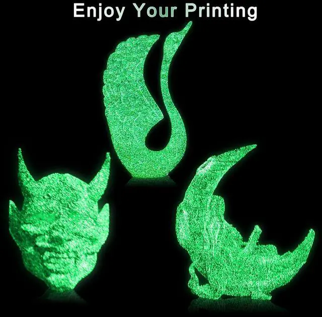 Alt view image 5 of 7 - 3D Printer Filament PLA Filament 1.75mm Black Filament with Glow in The Dark Green Starry Sky 1kg(2.2lbs).