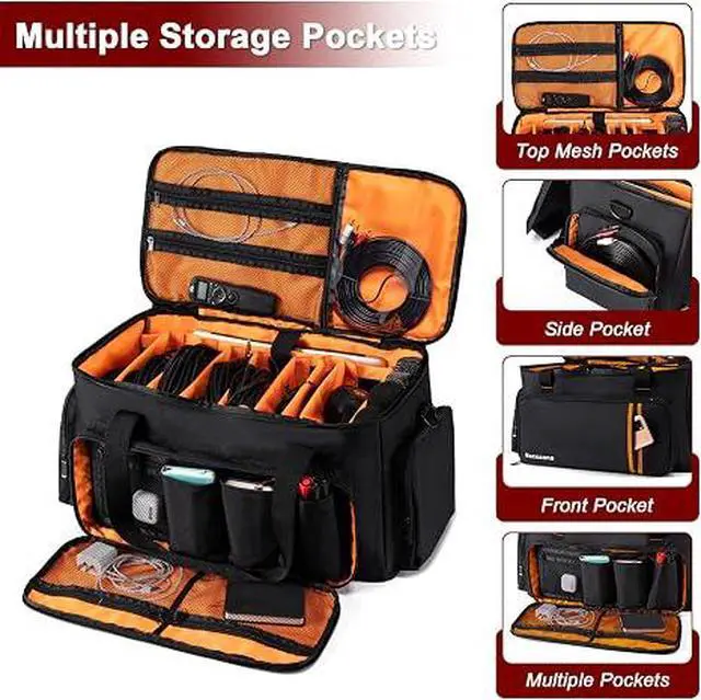 Alt view image 7 of 7 - DJ Gig Bag with 8 Detachable Dividers, DJ Cables Bag,Black
8 Detachable Dividers, 15.6'' Laptop Sleeve, Large Capacity, For DJ Gear, Music Equipment & Accessories
