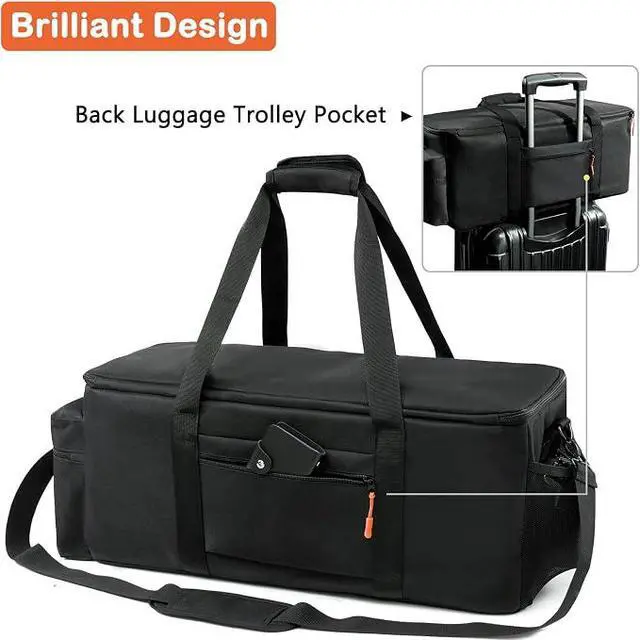 Alt view image 4 of 7 - Dj Cable Bag-24 Large Cable File Organizer Case-Travel Gig Bag with Padded Bottom and Dividers for Dj Accessories and Equipment