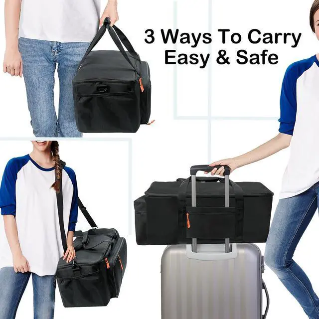 Alt view image 7 of 7 - Dj Cable Bag-24 Large Cable File Organizer Case-Travel Gig Bag with Padded Bottom and Dividers for Dj Accessories and Equipment