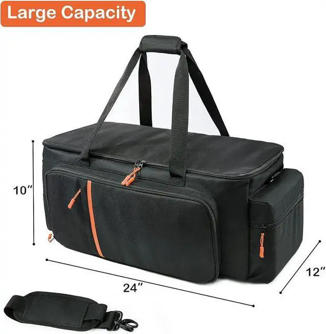 Alt view image 2 of 7 - Dj Cable Bag-24 Large Cable File Organizer Case-Travel Gig Bag with Padded Bottom and Dividers for Dj Accessories and Equipment