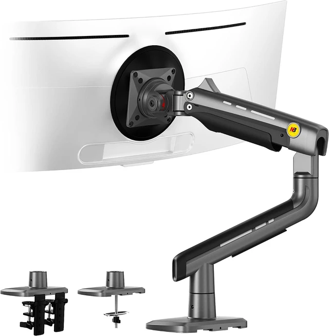 Main image of Gaming Monitor Arm for Screen up to 60 inches, Holds 44 lbs(20 kg), VESA 75/100, RGB Light, Heavy Duty Monitor Stand, Aluminum Ultrawide Screen Mount Height Angle Adjustable Grey Black