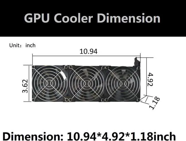 Alt view image 2 of 7 - GPU Fan Cooler PCI Slot Triple 92mm 90mm Graphic Card Fans for Video Card VGA Cooler Fans Compatible with Tesla K80 R9 280 GTX 580 Nvidia GTX 970 RX570 r9 390x EVGA RTX 1080ti 2070 2080Ti