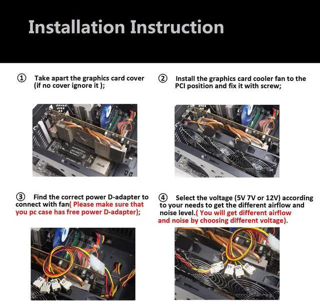 Alt view image 7 of 7 - GPU Fan Cooler PCI Slot Triple 92mm 90mm Graphic Card Fans for Video Card VGA Cooler Fans Compatible with Tesla K80 R9 280 GTX 580 Nvidia GTX 970 RX570 r9 390x EVGA RTX 1080ti 2070 2080Ti