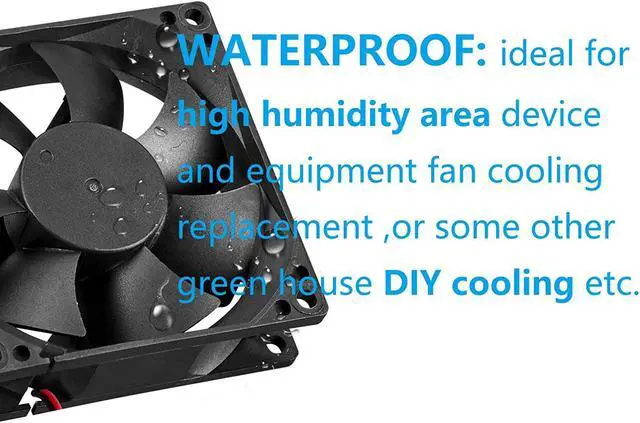 Alt view image 2 of 5 - 80mm Moisture-Proof Fan 2-Pack 12V DC 8025 High Airflow Cooling Fan 2 Wire 3Pin 3500RPM
