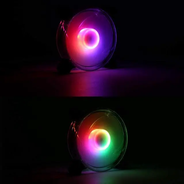 Alt view image 5 of 7 - 120mm PC Computer Case Fans RGB 12V Quiet LED Transparent Gaming PC Computer CPU Case Fan with Adjustable Color Blue Red Purple Pink Controlled by Remote For Mining Rig Frame and PC Case Cooler 3-Pack