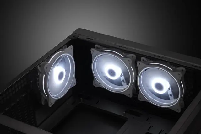 Alt view image 5 of 7 - 120mm Computer PC Cooling Fan White LED Game Case Cooler Fan Quiet 12V Computer PC Fan with Triple Light Loop 3-Pack