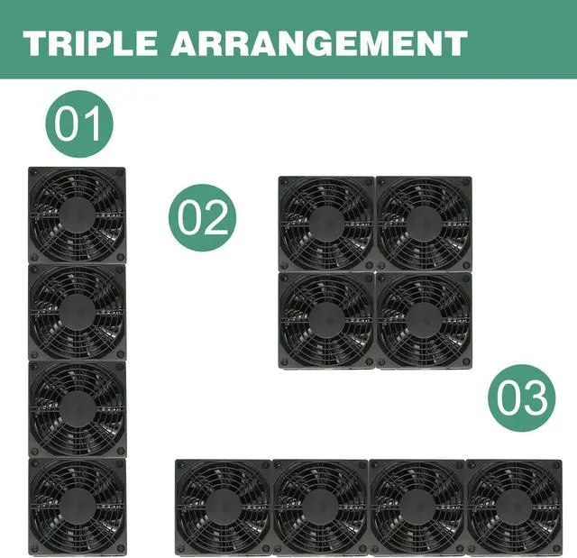 Alt view image 6 of 7 - 4x120mm 240mm 5V USB Powered Cooling Fan for Router Rack DIY Audio Video Network Cabinet Server Cooling Projects and Equipment Workstation Mining Machine Laptop Cooling Fan Stand