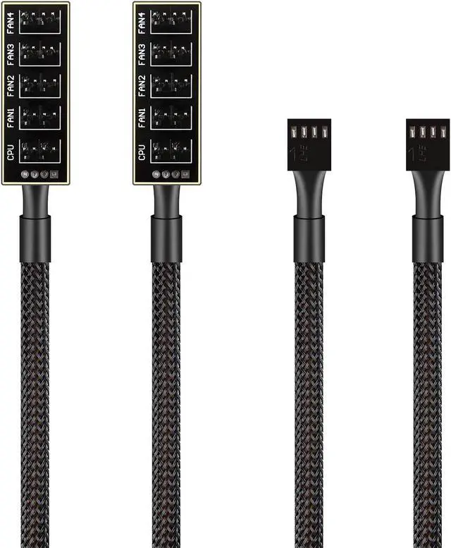 Main image of PWM Fan Hub Cable 2-Pack 4Pin Computer CPU Case Fan Splitter Hub 5 Port Fan Hub for 3Pin Computer PC Case Fan 4Pin PWM Fan ITX Mining Rig Frame Case