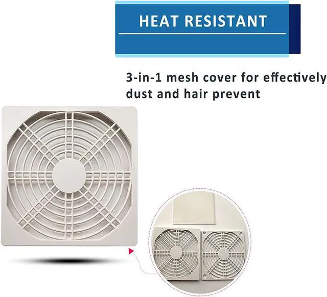 Alt view image 2 of 6 - 120mm Computer Cooling Fan Dust Filter Grill 4.92inch PVC Mesh Filter Guard 3 in 1 Fan Dust Proof Cover White