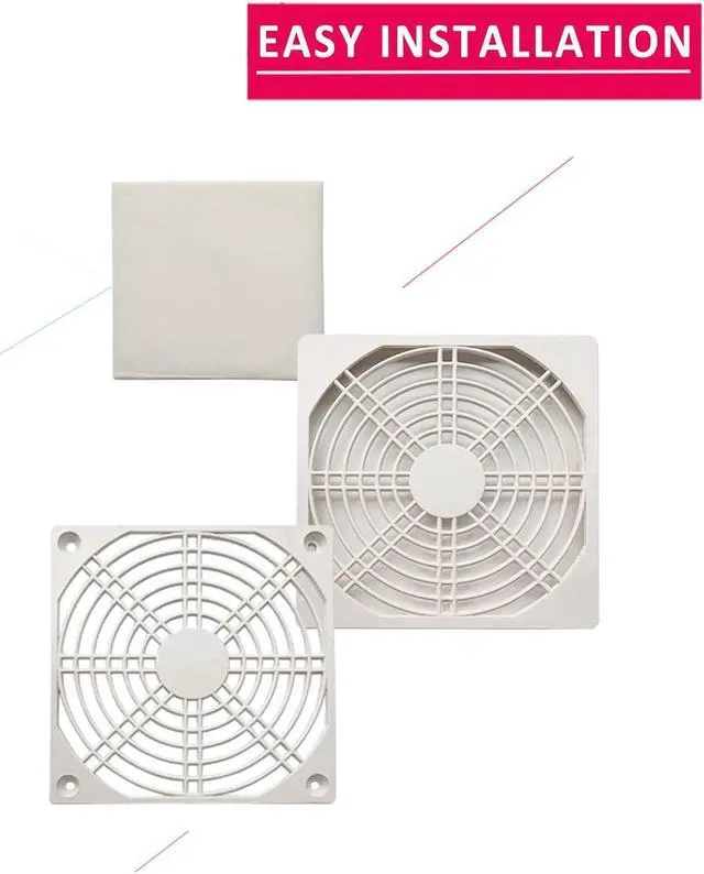 Alt view image 4 of 6 - 120mm Computer Cooling Fan Dust Filter Grill 4.92inch PVC Mesh Filter Guard 3 in 1 Fan Dust Proof Cover White