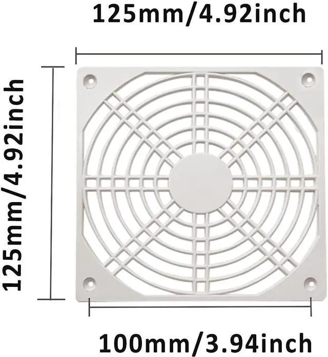Alt view image 5 of 6 - 120mm Computer Cooling Fan Dust Filter Grill 4.92inch PVC Mesh Filter Guard 3 in 1 Fan Dust Proof Cover White