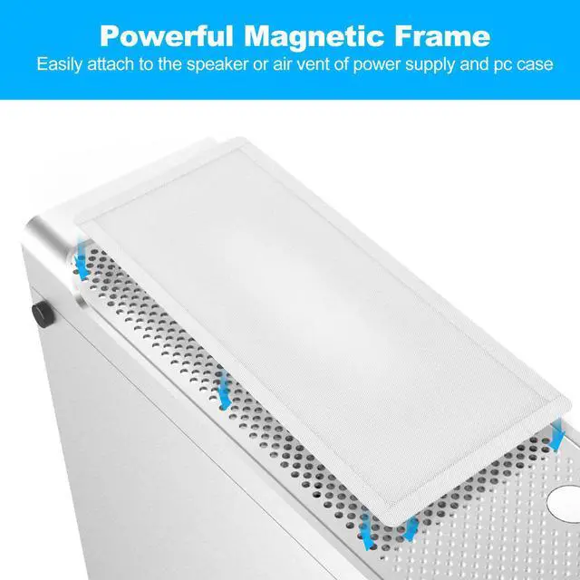 Alt view image 3 of 4 - 360mm 120mm x 2 PC Fan Dust Mesh Filter 4.72inch PVC Computer PC Case Dust Proof Filter Cover Magnetic White 2-Pack