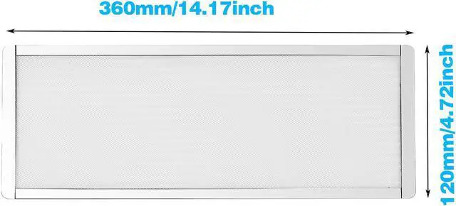 Alt view image 5 of 4 - 360mm 120mm x 2 PC Fan Dust Mesh Filter 4.72inch PVC Computer PC Case Dust Proof Filter Cover Magnetic White 2-Pack