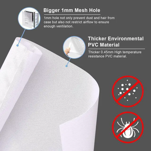 Alt view image 2 of 6 - 2-Pack 500x500mm 19.68inch DIY Computer Case PC Fan Dust Mesh Filter White Computer PVC Mesh Cover with 3M Magnetic Strip for Gaming PC Speaker Xbox Series Game Consoles and More