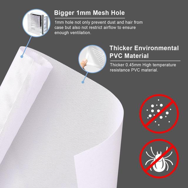 Alt view image 2 of 6 - 500x500mm 19.68inch DIY Computer Case PC Fan Dust Mesh Filter White Computer PVC Mesh Cover with 3M Magnetic Strip for Gaming PC Speaker Xbox Series Game Consoles and More