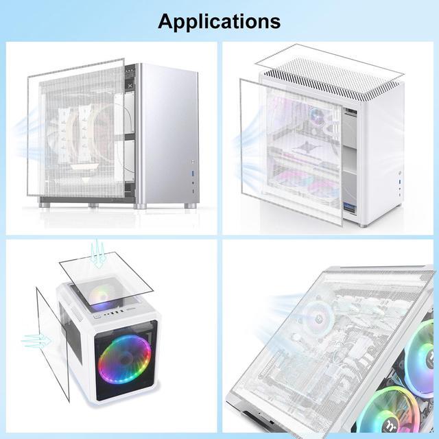 Alt view image 4 of 6 - 500x500mm 19.68inch DIY Computer Case PC Fan Dust Mesh Filter White Computer PVC Mesh Cover with 3M Magnetic Strip for Gaming PC Speaker Xbox Series Game Consoles and More