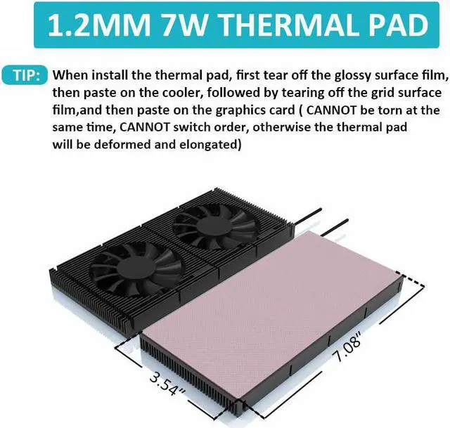Alt view image 2 of 7 - PANO-MOUNTS GPU Backplate Memory Radiator Aluminum Heatsink Cooler with Dual 70mm 4Pin PWM Cooling Fan and 1.2mm 7W Thermal Pad for Graphics Card RTX 3090