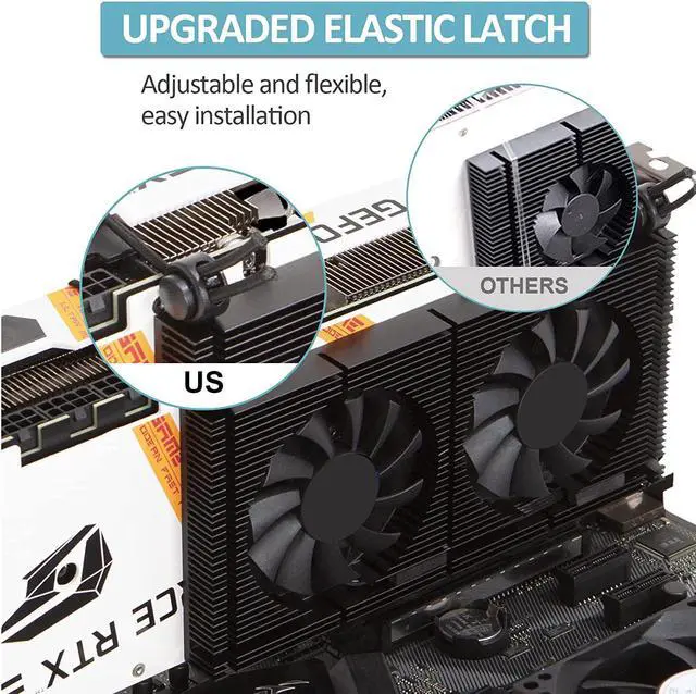Alt view image 5 of 7 - PANO-MOUNTS GPU Backplate Memory Radiator Aluminum Heatsink Cooler with Dual 70mm 4Pin PWM Cooling Fan and 1.2mm 7W Thermal Pad for Graphics Card RTX 3090