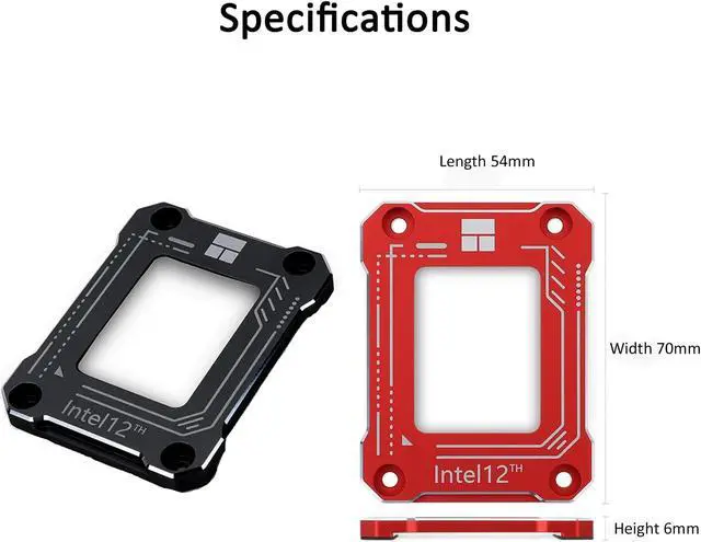 Alt view image 2 of 5 - Intel 12th generation CPU Corrector Frame for LGA1700-BCF Anti-Bending, Aluminum CPU Fixing Corrector, CPU Stress Bending Fixed Backplane (Grey)
