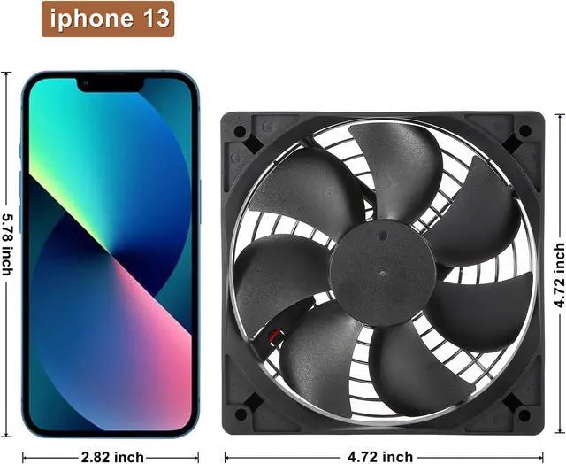 Alt view image 5 of 6 - 12V DC IP67 Waterproof Fan 120mmx25mm 4.72inch 2-Pack High Speed 12 Volt Dual Ball Bearing 2 Wire 3Pin Exhaust Cooling Fan 3000RPM