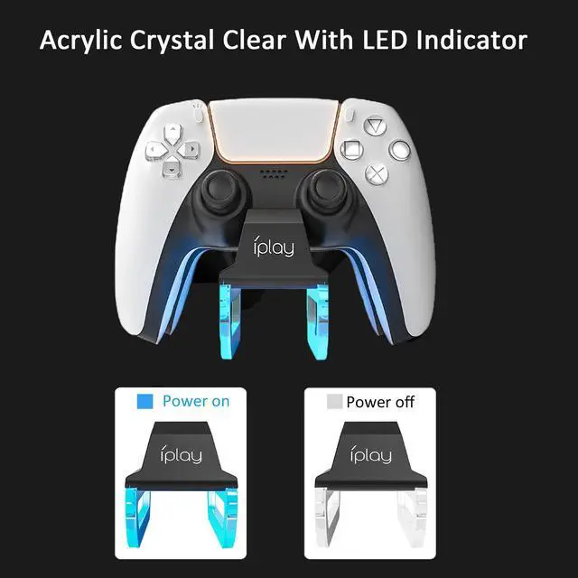 Alt view image 4 of 5 - PS5 Controller Charging Station Acrylic PlayStation 5 DualSense
Controller Charger Stand Organizer With LED Indicator and USB-C Ports
