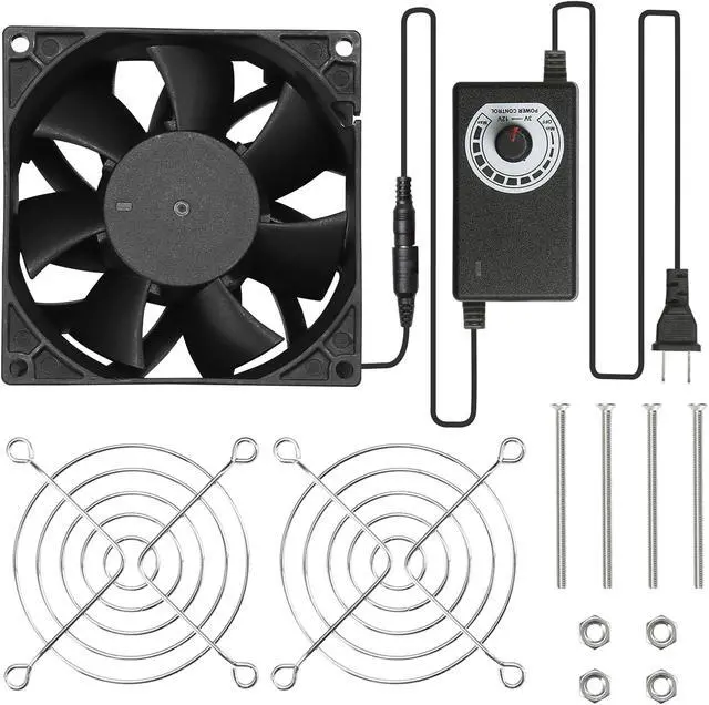 Alt view image 3 of 7 - PANO-MOUNTS 12V 92mmx38mm 90mm Moisture-Proof Small Computer Muffin Exhaust Vent Fan with 110V 120V 220V Speed Controller 3.3V-12V 1500-4500RPM Variable Speed