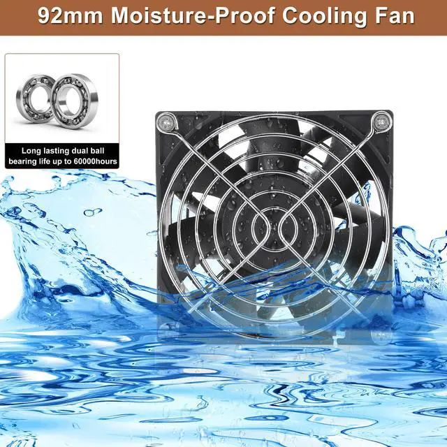 Alt view image 4 of 7 - PANO-MOUNTS 12V 92mmx38mm 90mm Moisture-Proof Small Computer Muffin Exhaust Vent Fan with 110V 120V 220V Speed Controller 3.3V-12V 1500-4500RPM Variable Speed