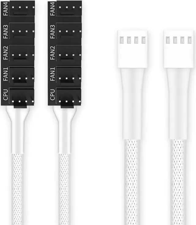 Main image of PANO-MOUNTS PWM Fan Hub 1-to-5 for 4-Pin/3-Pin Computer Case Fans | 5-Port Cooling Fan Hub with 4Pin PWM Control | 2 Pack for PC Case, ITX, Mining Rig (White)