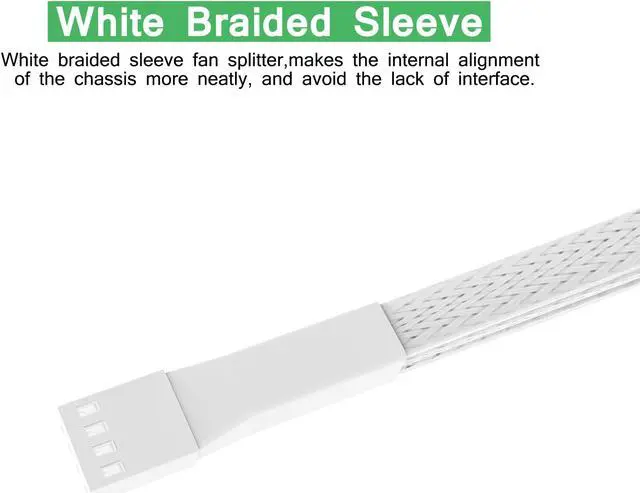 Alt view image 4 of 4 - PANO-MOUNTS 2 Pack 4Pin PWM Fan Splitter Cable, 1 to 3 Ways Fan Hub, PC Fan Extension Cable for Motherboard, Case & CPU Cooling Fans, White