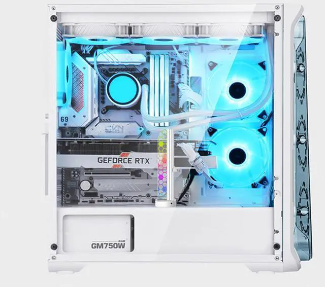 Alt view image 6 of 6 - PANO-MOUNTS 5V 3-Pin ARGB Addressable RGB GPU Support Bracket Holder Sliding Height Adjustable Magnetic With Acrylic For Graphics and Video Cards White