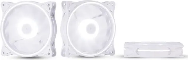 Main image of 120mm Computer PC Cooling Fan White LED Game Case Cooler Fan Quiet 12V Computer PC Fan with Triple Light Loop 3-Pack