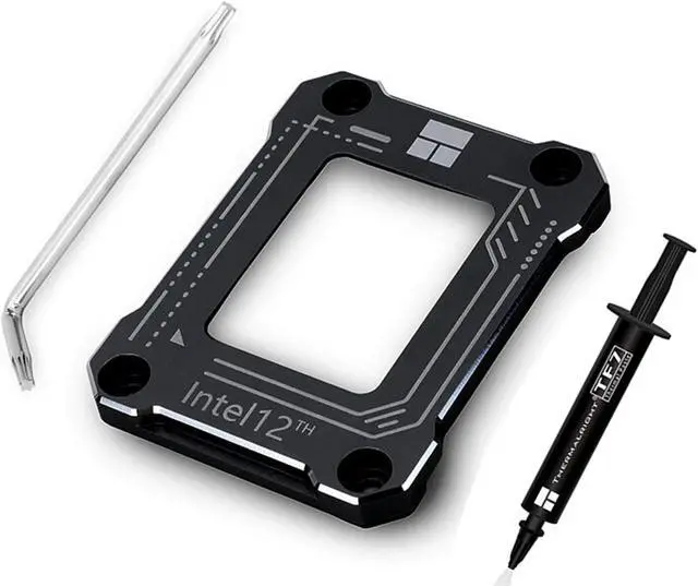 Main image of Intel 12th generation CPU Corrector Frame for LGA1700-BCF Anti-Bending, Aluminum CPU Fixing Corrector, CPU Stress Bending Fixed Backplane (Black)