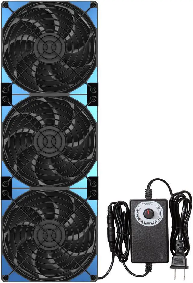 Main image of 360mm Adjustable Computer PC Vent Fans with 3-12V Speed Controller for Chicken Coop Rack Space Window Wall Cabinet Server Mining Rig Exhaust Cooling