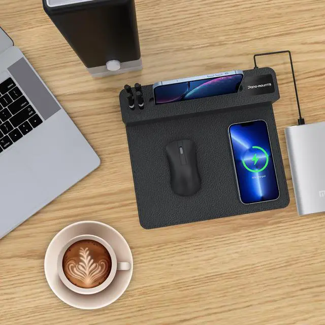 Alt view image 6 of 7 - 15W Wireless Charging Mouse Pad Qi Phone Wireless Desk Charger Mouse Mat With LED Logo For Multiple Mobile Devices