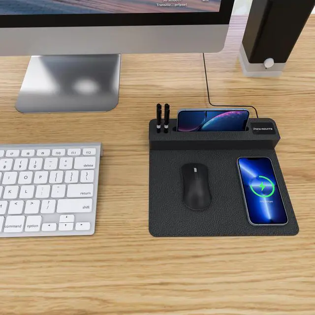 Alt view image 7 of 7 - 15W Wireless Charging Mouse Pad Qi Phone Wireless Desk Charger Mouse Mat With LED Logo For Multiple Mobile Devices