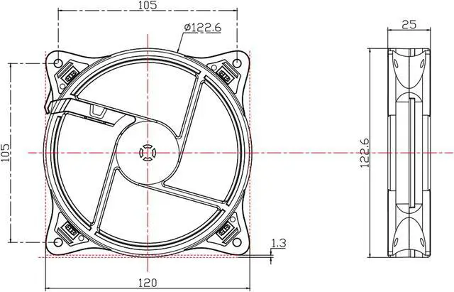 Alt view image 7 of 7 - 120mm Computer PC Cooling Fan Pink LED Case Cooler Fan Quiet 12V Computer PC Fan with Triple Light Loop 3-Pack
